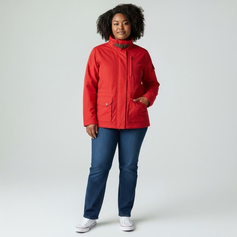 Lauren Ralph Lauren Active Jacket Womens XL Red Windbreaker Collared Full Zip